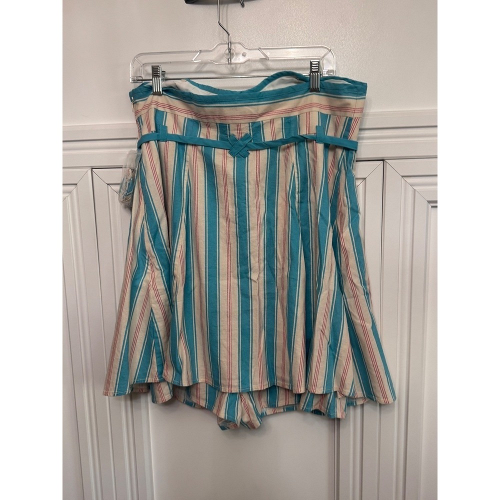 Anthropologie Blue Striped Linen Blend Romper - Picture 6 of 12